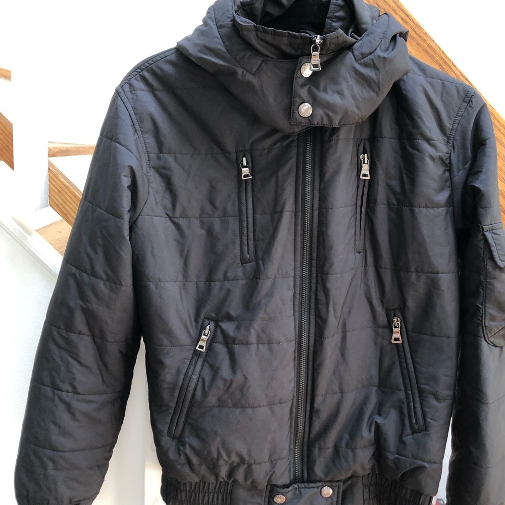 Prada Black Quilted Hooded Puffer Jacket - Picture 2 of 7